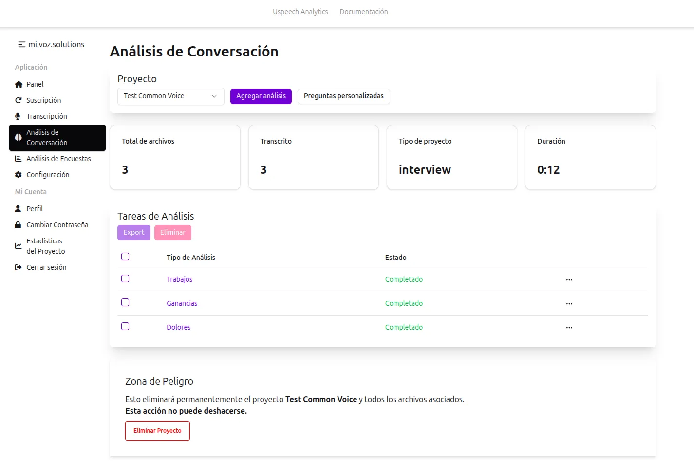 Análisis completado