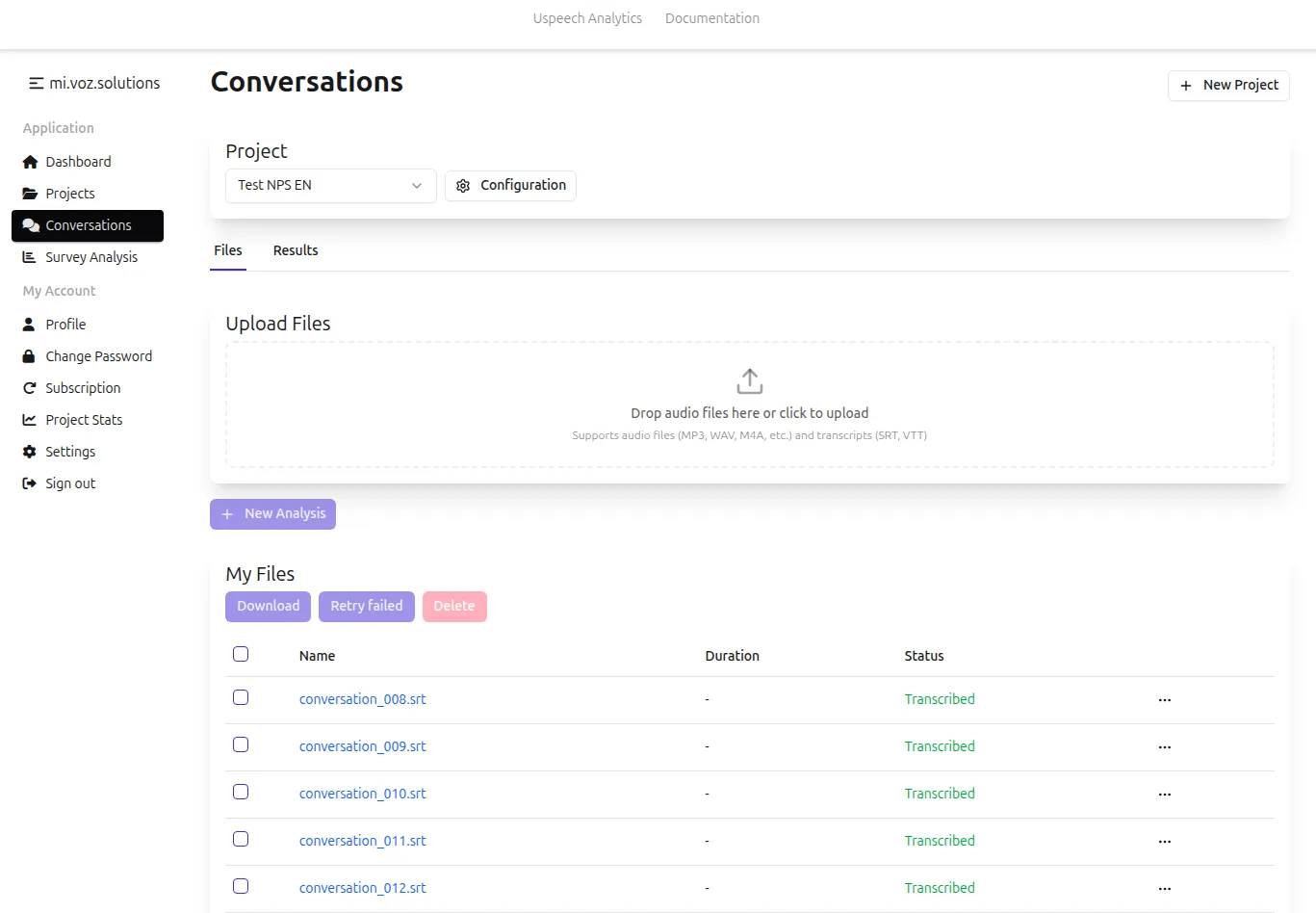 Archivos transcritos