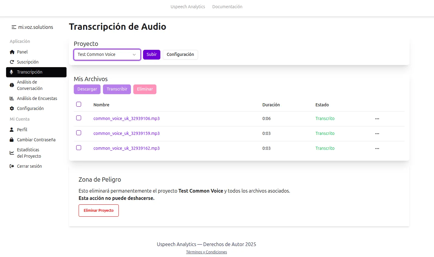 Archivos transcritos